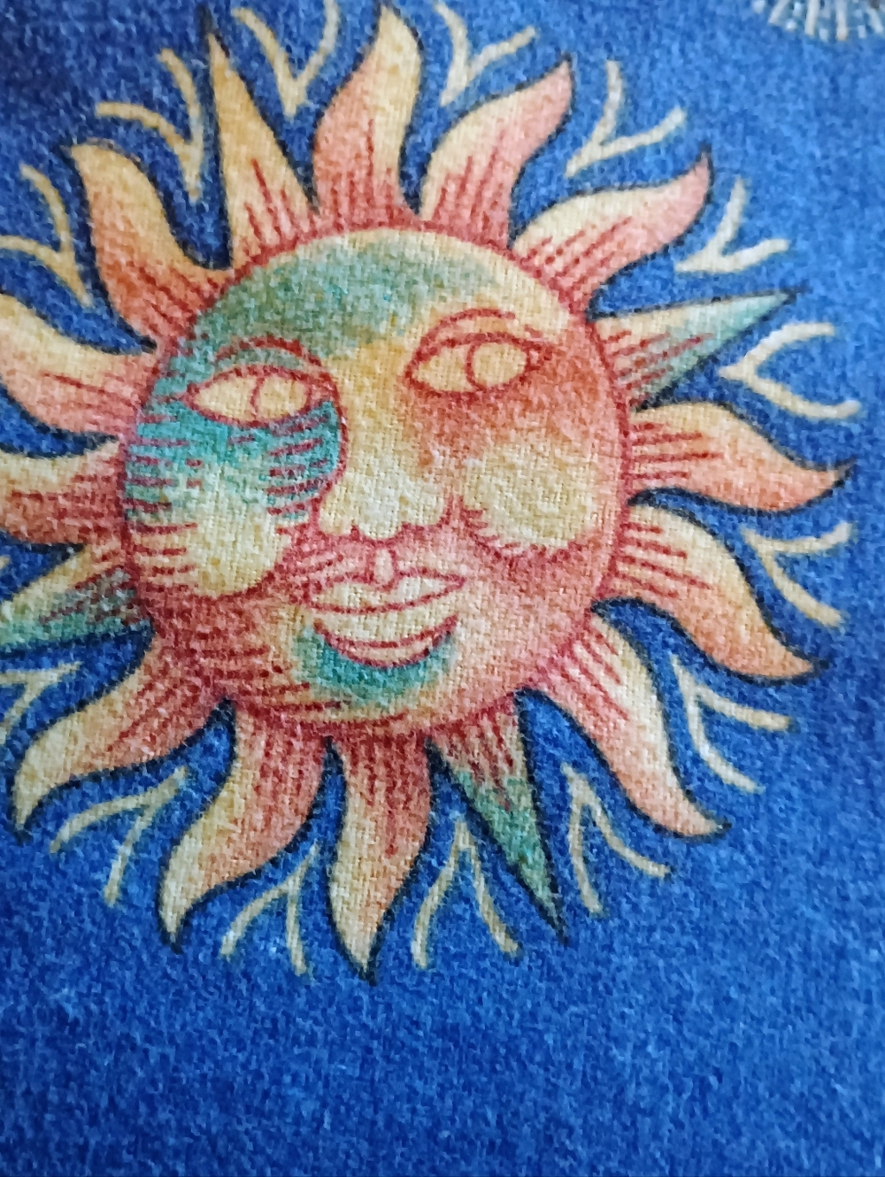 90s Celestial (Sun Moon Stars)Whimisigoth Full Flannel Sheets (NO Pillow Cases) - Picture 4 of 5